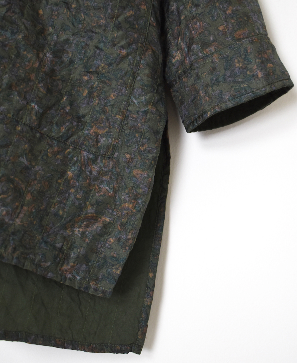 NMDS25575(シャツ) STITCHED BANGALORE SILK PAISLEY PRINT BANDED COLLAR SHIRT