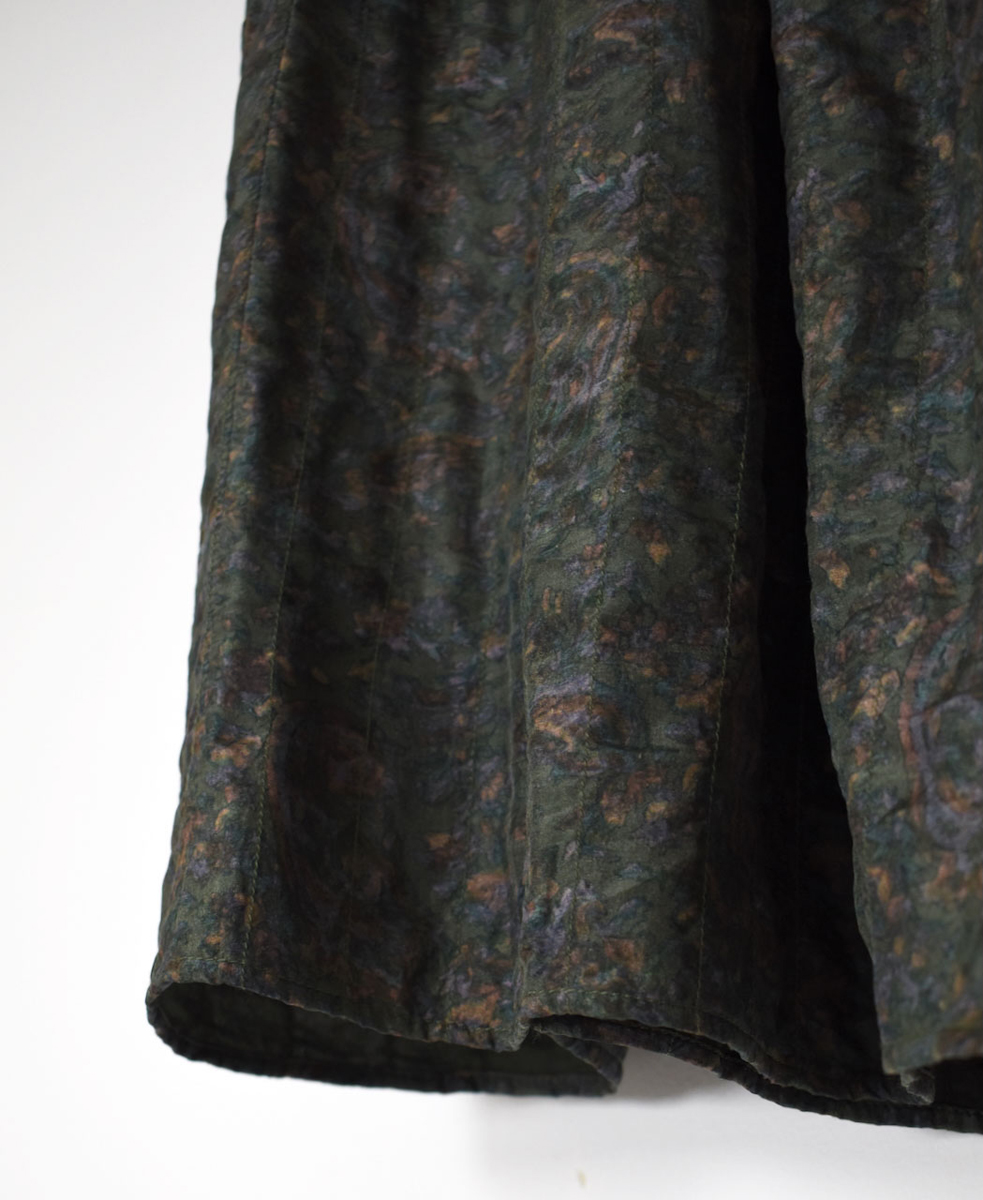 NMDS25574(スカート) STITCHED BANGALORE SILK PAISLEY PRINT RAJASTHAN TUCK GATHERED SKIRT WITH LINING