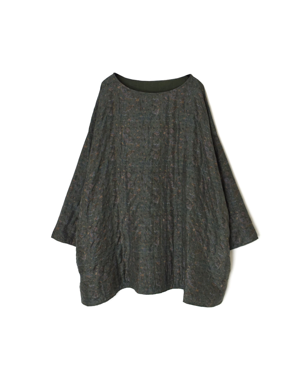 NMDS25573(チュニック) STITCHED BANGALORE SILK PAISLEY PRINT DROP SHOULDER TUNIC