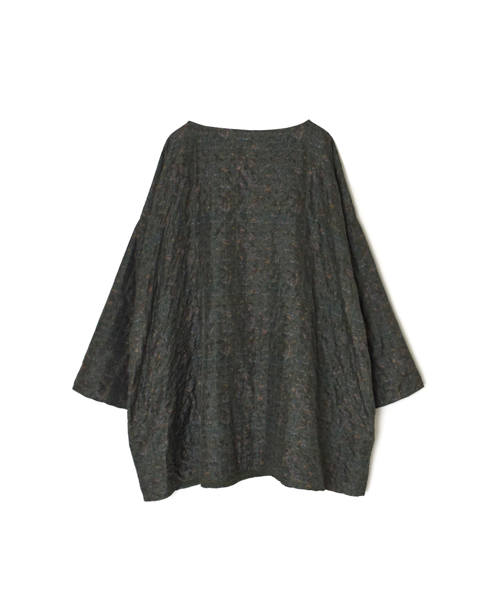 NMDS25573(チュニック) STITCHED BANGALORE SILK PAISLEY PRINT DROP SHOULDER TUNIC