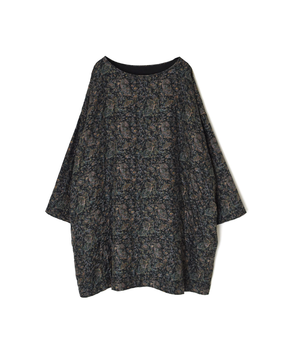 NMDS25573(チュニック) STITCHED BANGALORE SILK PAISLEY PRINT DROP SHOULDER TUNIC