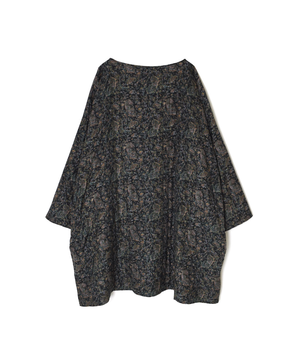 NMDS25573(チュニック) STITCHED BANGALORE SILK PAISLEY PRINT DROP SHOULDER TUNIC
