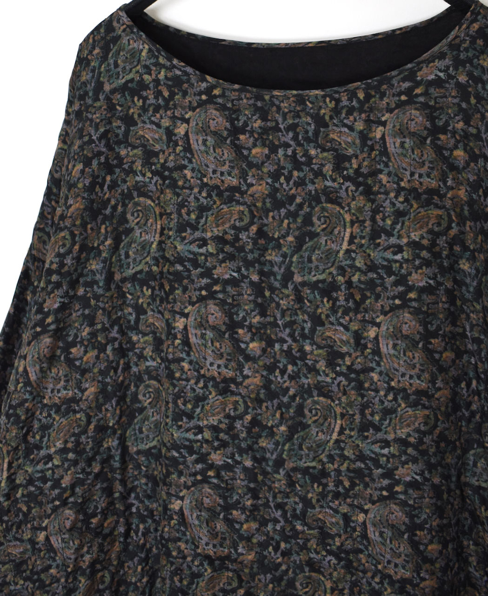 NMDS25573(チュニック) STITCHED BANGALORE SILK PAISLEY PRINT DROP SHOULDER TUNIC