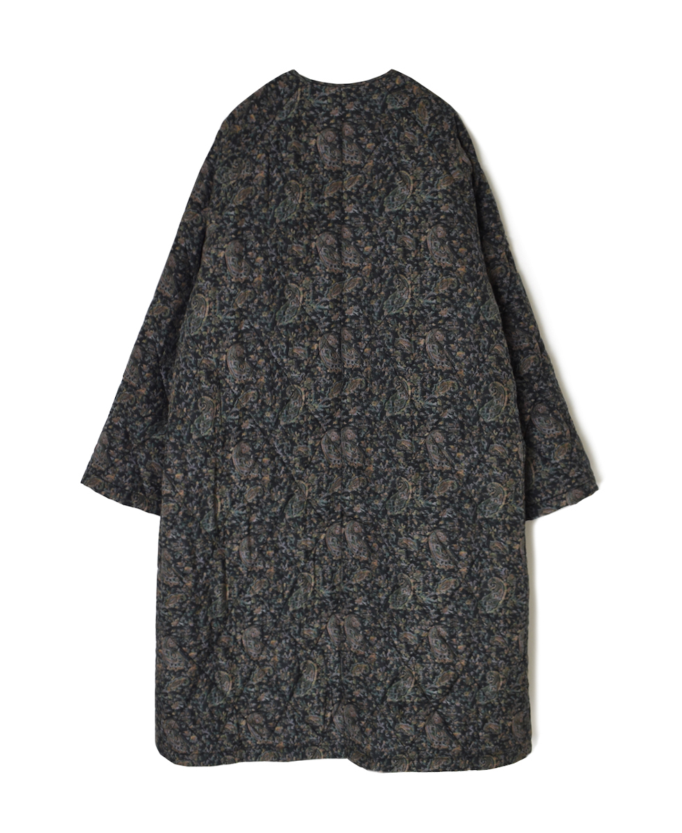 NMDS25571(コート) PADDED BANGALORE SILK PAISLEY PRINT C-NECK FRONT BUTTON COAT