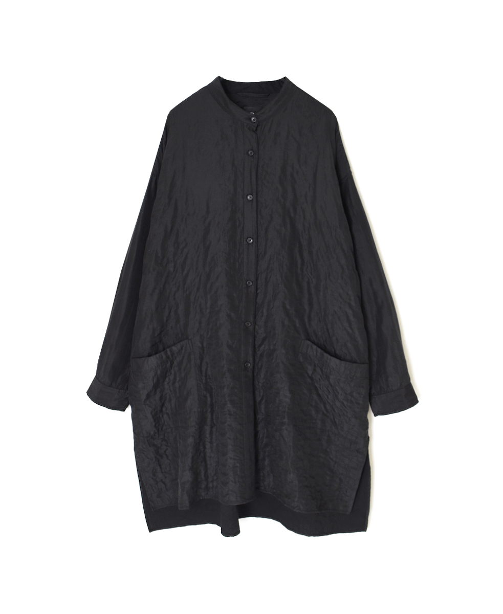 NMDS25583(シャツ) STITCHED BANGALORE SILK PLAIN BANDED COLLAR SHIRT