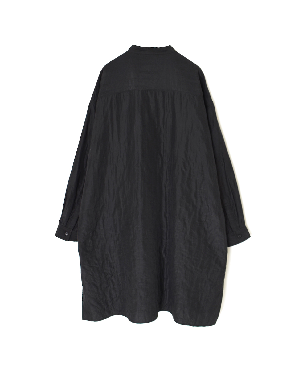 NMDS25583(シャツ) STITCHED BANGALORE SILK PLAIN BANDED COLLAR SHIRT