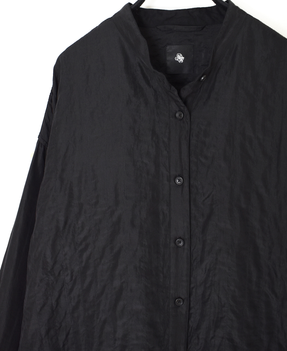NMDS25583(シャツ) STITCHED BANGALORE SILK PLAIN BANDED COLLAR SHIRT