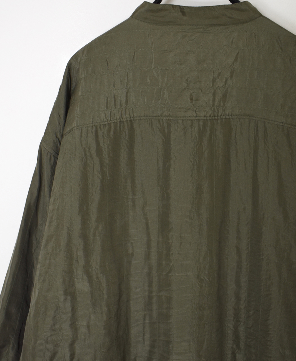 NMDS25583(シャツ) STITCHED BANGALORE SILK PLAIN BANDED COLLAR SHIRT