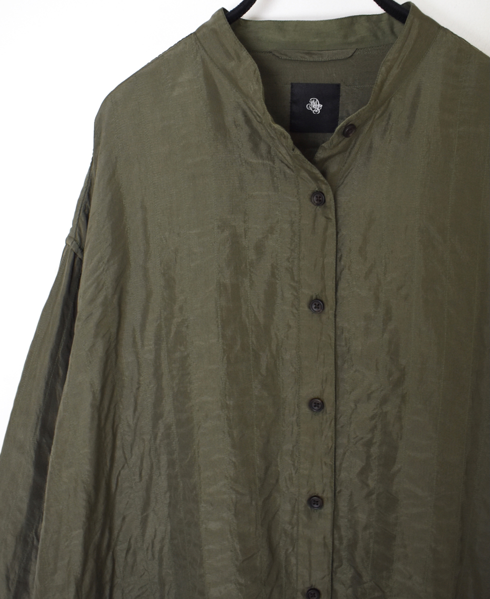 NMDS25583(シャツ) STITCHED BANGALORE SILK PLAIN BANDED COLLAR SHIRT