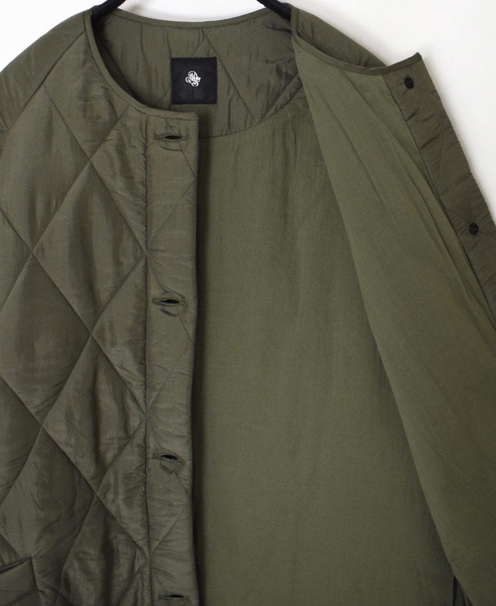NMDS25582(コート) PADDED BANGALORE SILK PLAIN FRONT BUTTON SHORT COAT