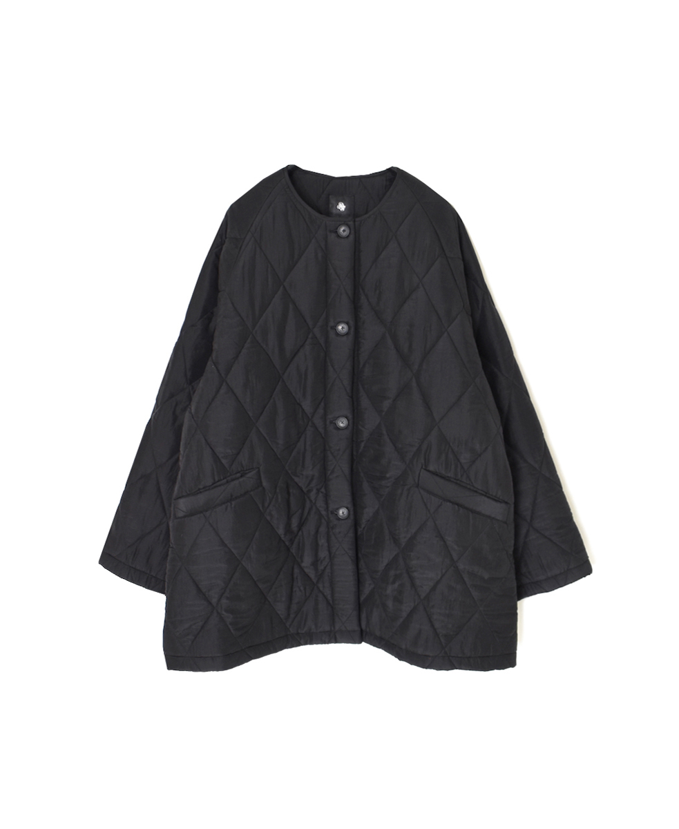 NMDS25582(コート) PADDED BANGALORE SILK PLAIN FRONT BUTTON SHORT COAT