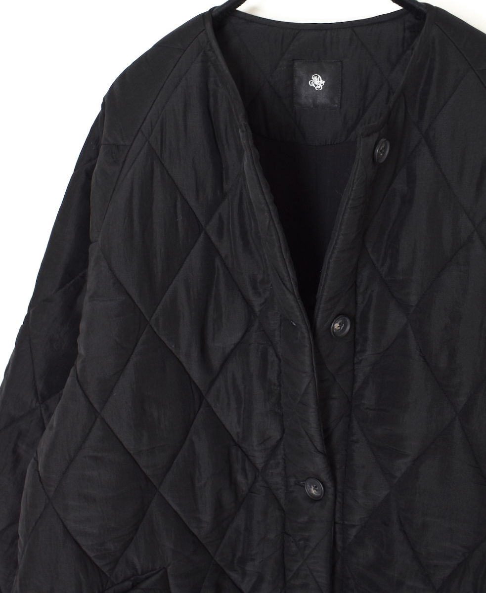 NMDS25582(コート) PADDED BANGALORE SILK PLAIN FRONT BUTTON SHORT COAT