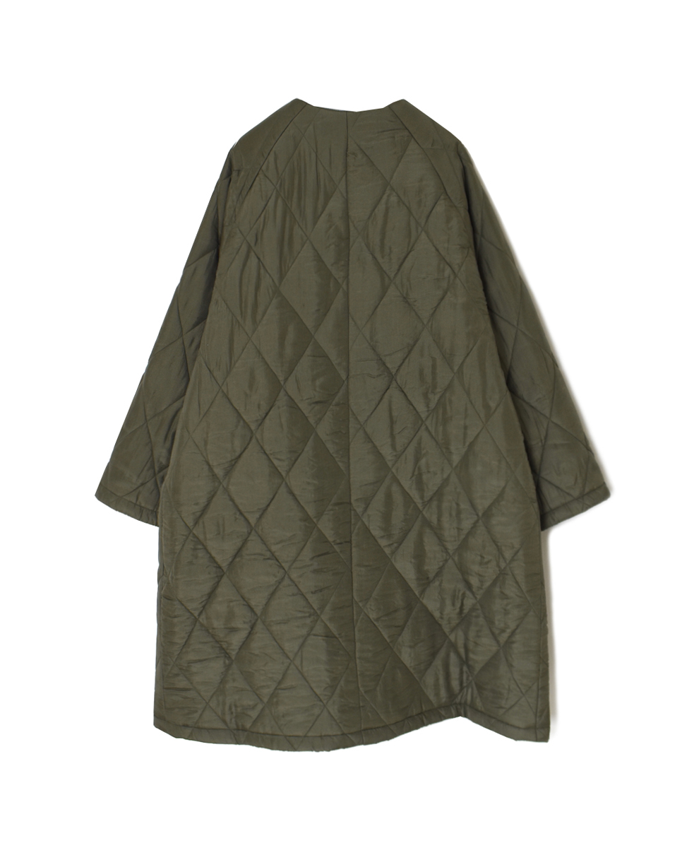 NMDS25581(コート) PADDED BANGALORE SILK PLAIN NO COLLAR DOUBLE COAT