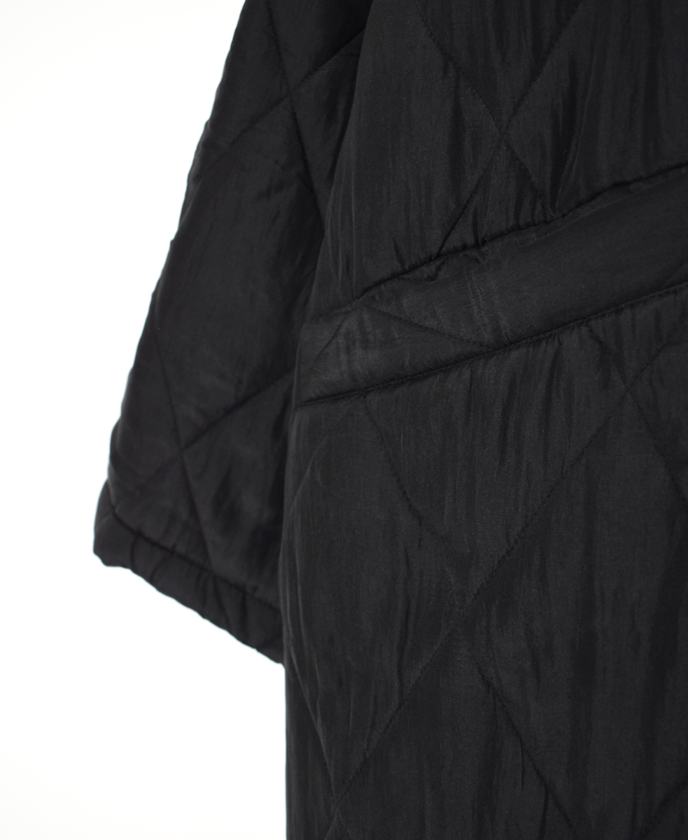 NMDS25581(コート) PADDED BANGALORE SILK PLAIN NO COLLAR DOUBLE COAT