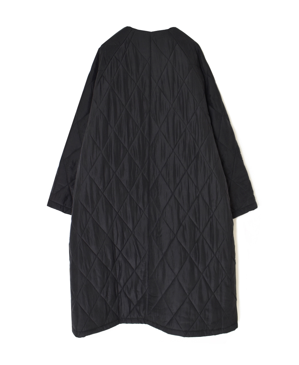 NMDS25581(コート) PADDED BANGALORE SILK PLAIN NO COLLAR DOUBLE COAT
