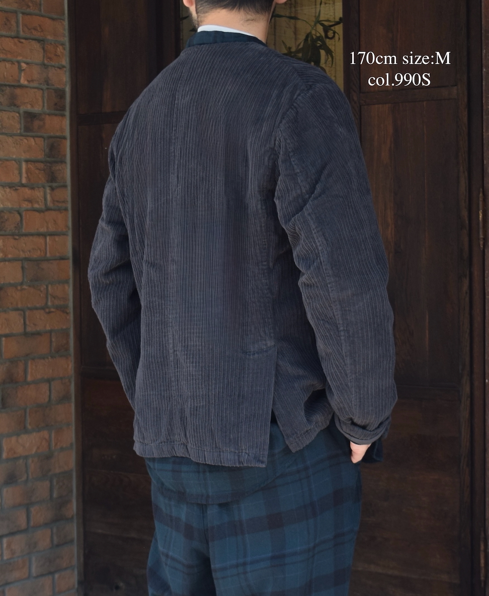 NVL2561D(ジャケット)WIDE&NARROW WALE CORDUROY(OVERDYE) 60'S ORGANIC CAMBRIC SIDE VENTS NO COLLAR JACKET