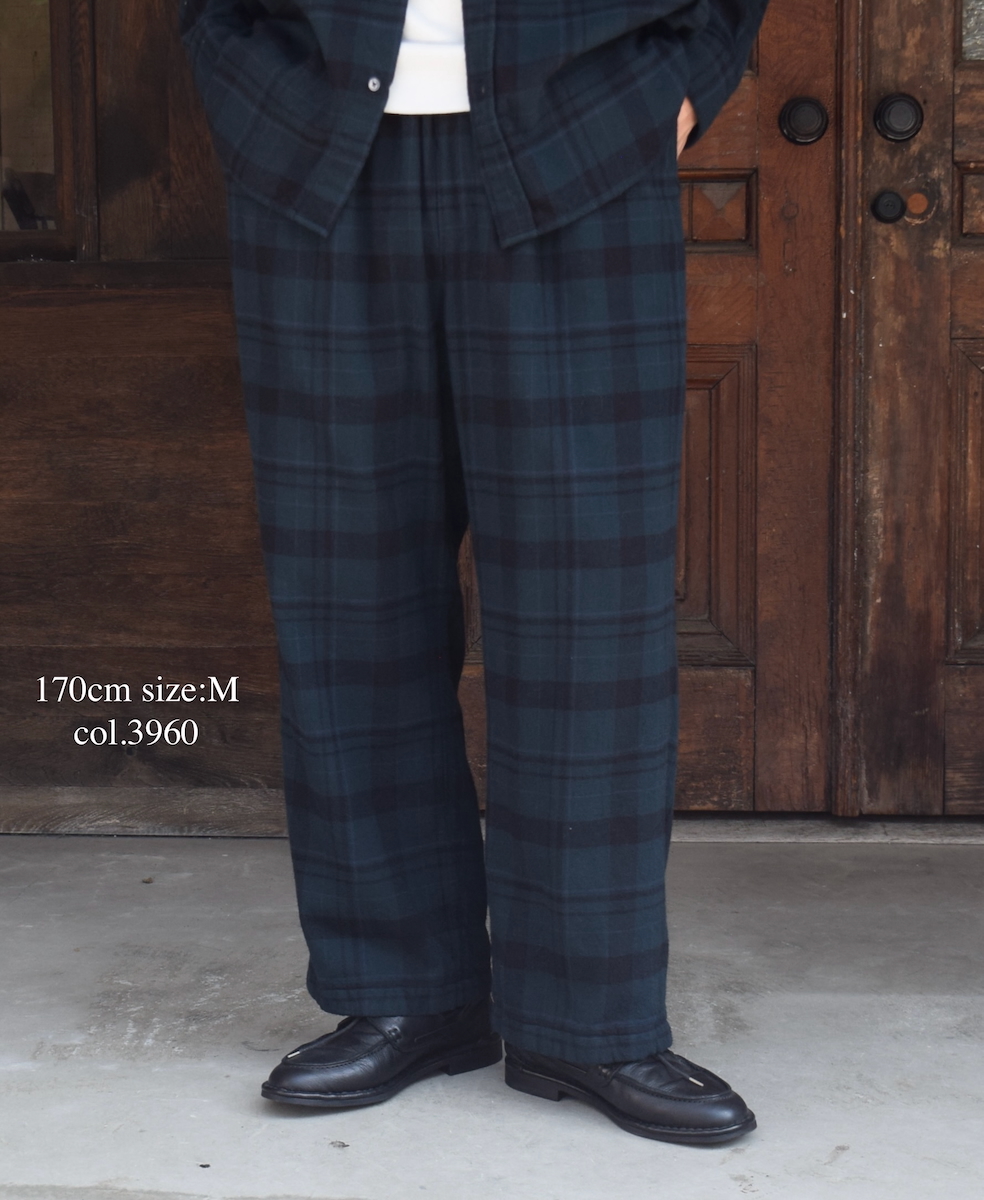 NVL2573D(パンツ) COTTON FLANNEL CHECK OVERDYE EASY PANTS