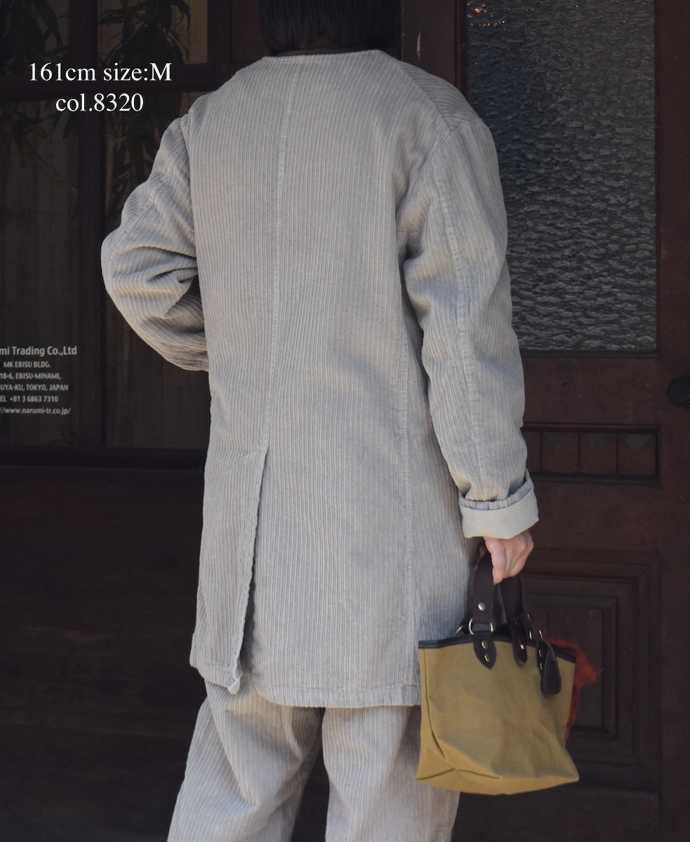 NVL2563D(コート)WIDE&NARROW WALE CORDUROY(OVERDYE) 60'S ORGANIC CAMBRIC CENTER VENT NO COLLAR COAT