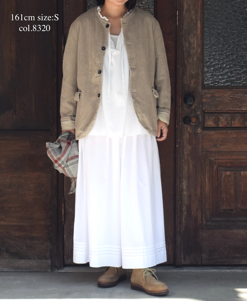 NVL2561D(ジャケット)WIDE&NARROW WALE CORDUROY(OVERDYE) 60'S ORGANIC CAMBRIC SIDE VENTS NO COLLAR JACKET