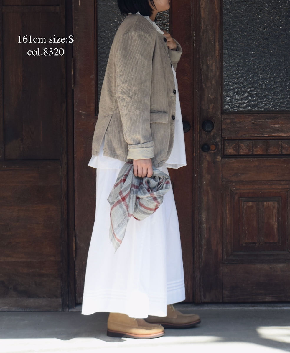 NVL2561D(ジャケット)WIDE&NARROW WALE CORDUROY(OVERDYE) 60'S ORGANIC CAMBRIC SIDE VENTS NO COLLAR JACKET
