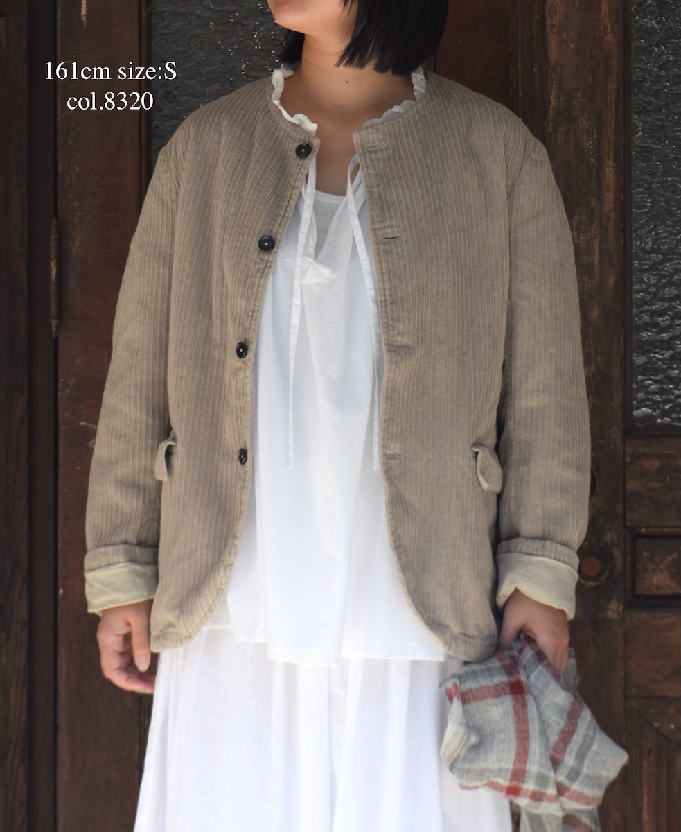 NVL2561D(ジャケット)WIDE&NARROW WALE CORDUROY(OVERDYE) 60'S ORGANIC CAMBRIC SIDE VENTS NO COLLAR JACKET