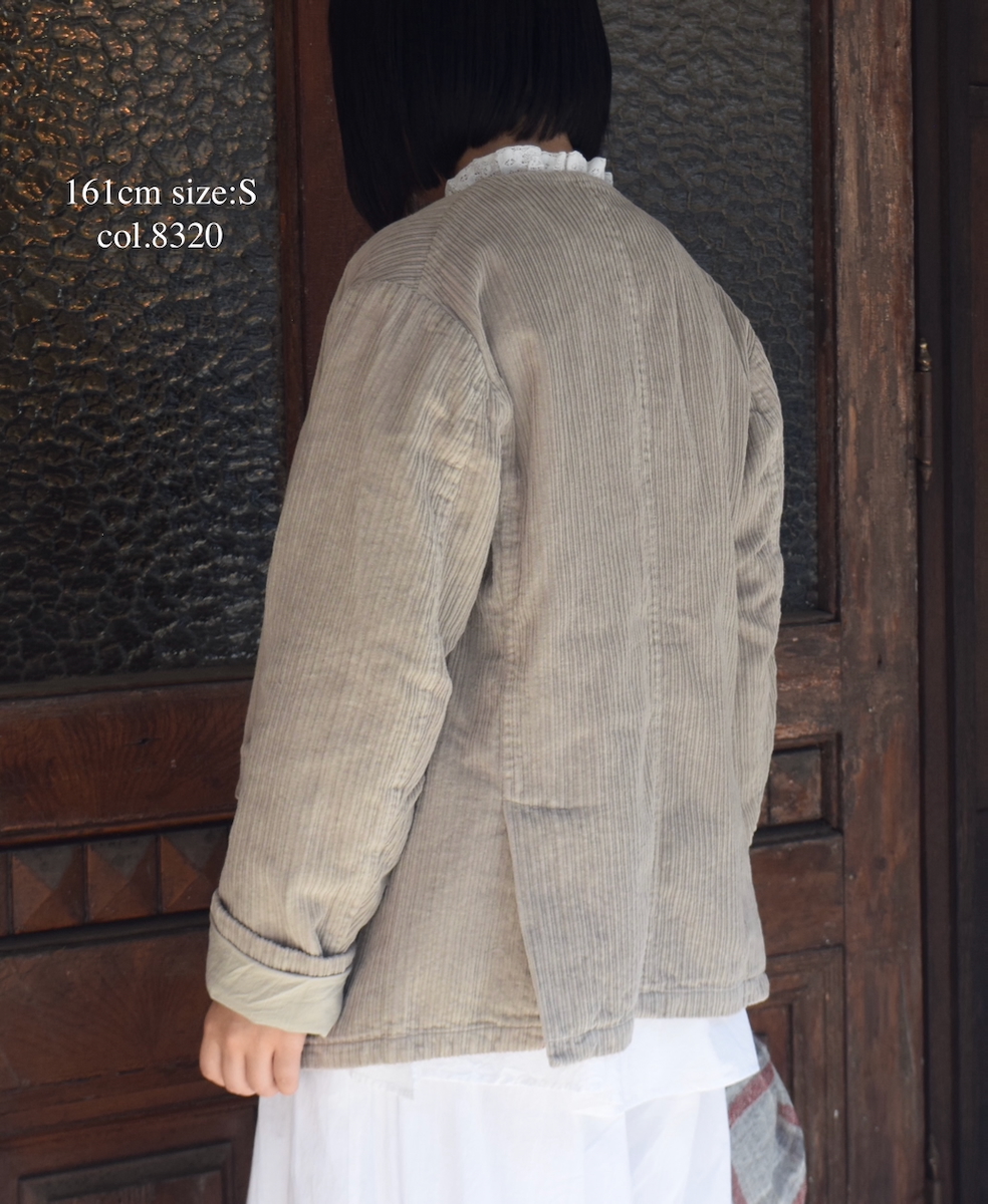 NVL2561D(ジャケット)WIDE&NARROW WALE CORDUROY(OVERDYE) 60'S ORGANIC CAMBRIC SIDE VENTS NO COLLAR JACKET