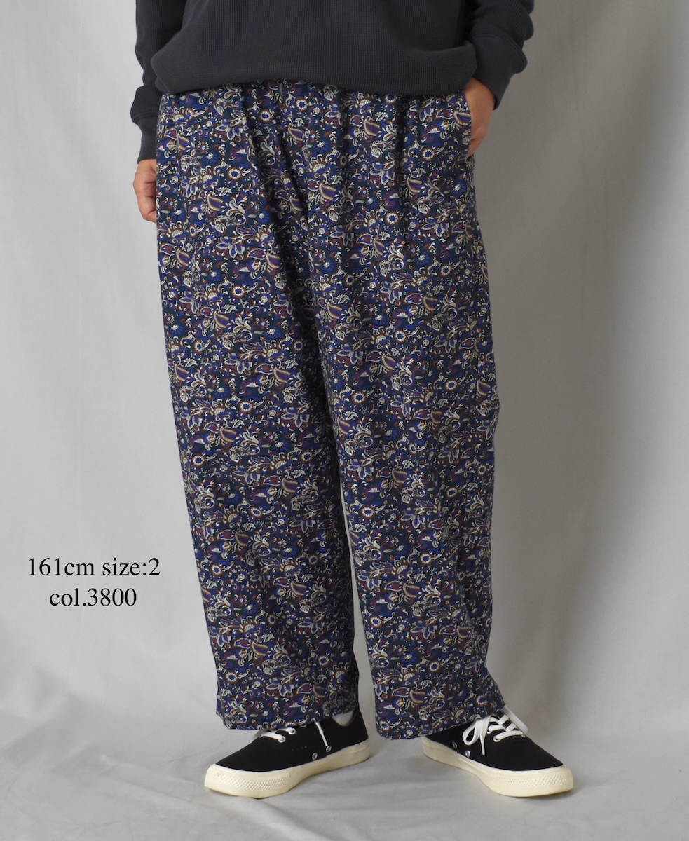 NSL25555(パンツ) 40s POPLIN MEDIUM FLOWER PRINT TAPERED EASY PANTS