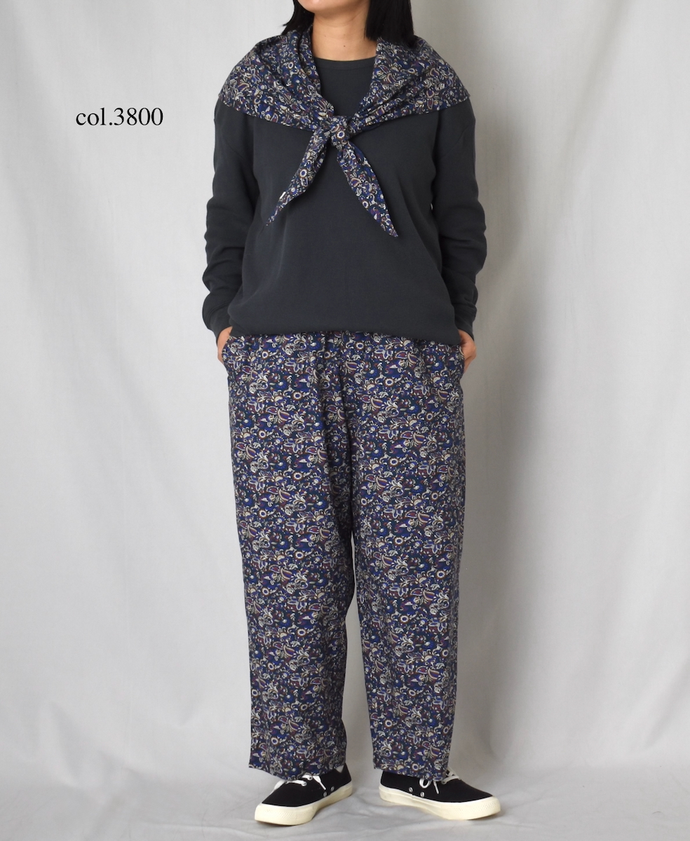 NSL25557(ストール) 40s POPLIN MEDIUM FLOWER PRINT TRIANGLE STOLE