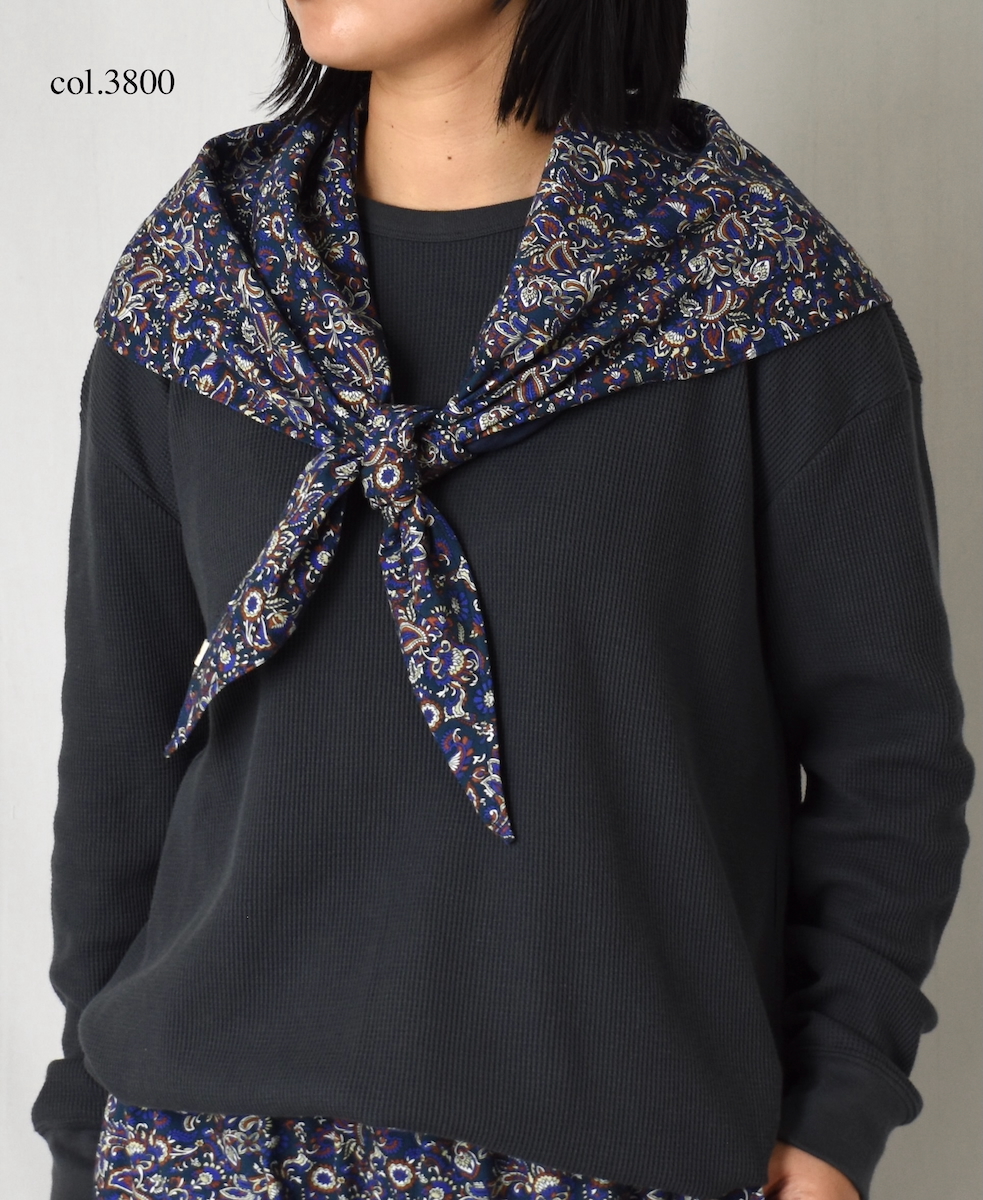 NSL25557(ストール) 40s POPLIN MEDIUM FLOWER PRINT TRIANGLE STOLE