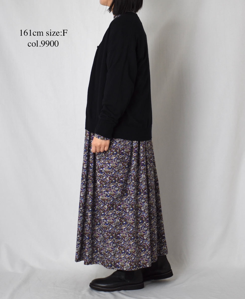 GNSL25531(カーディガン) 14GG 2PLY PLAIN STITCH COTTON WOOL CASHMERE V-NECK CARDIGAN