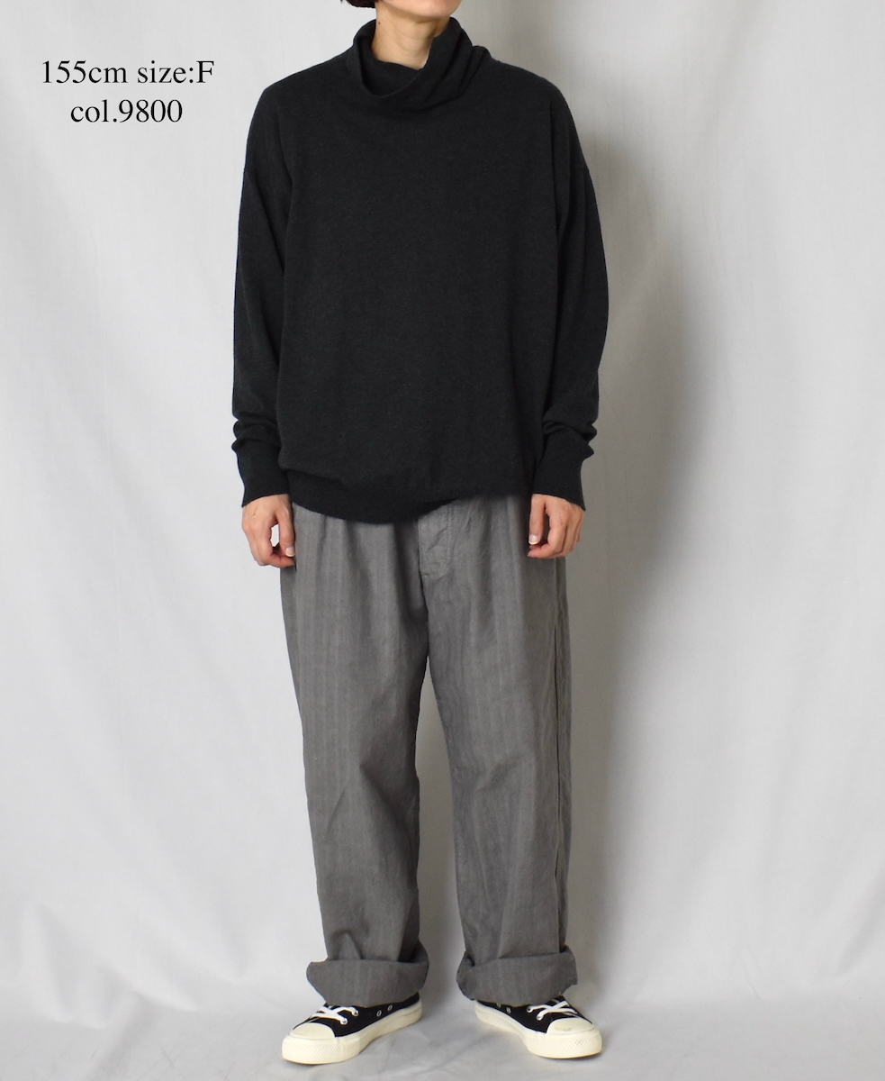 GNSL24541(ニット) 14GG 2PLY PLAIN STITCH COTTON WOOL CASHMERE TURTLE NECK PULLOVER