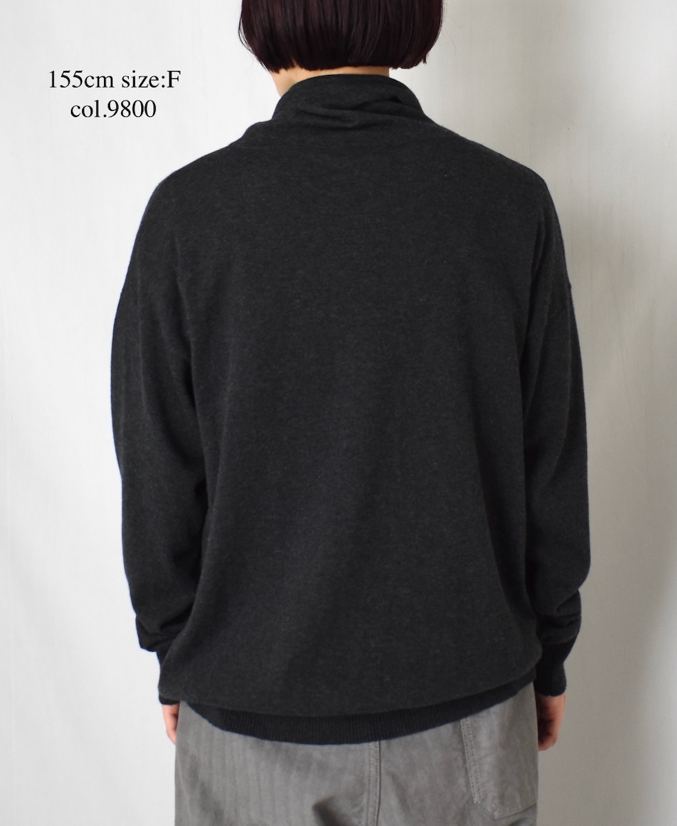 GNSL24541(ニット) 14GG 2PLY PLAIN STITCH COTTON WOOL CASHMERE TURTLE NECK PULLOVER