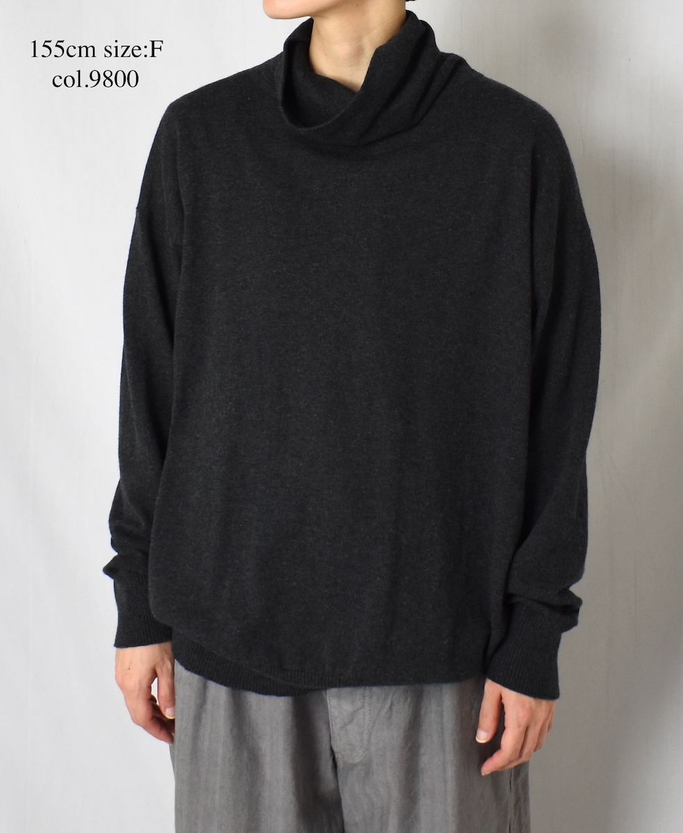 GNSL24541(ニット) 14GG 2PLY PLAIN STITCH COTTON WOOL CASHMERE TURTLE NECK PULLOVER