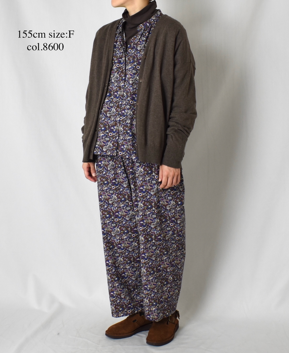 GNSL25531(カーディガン) 14GG 2PLY PLAIN STITCH COTTON WOOL CASHMERE V-NECK CARDIGAN