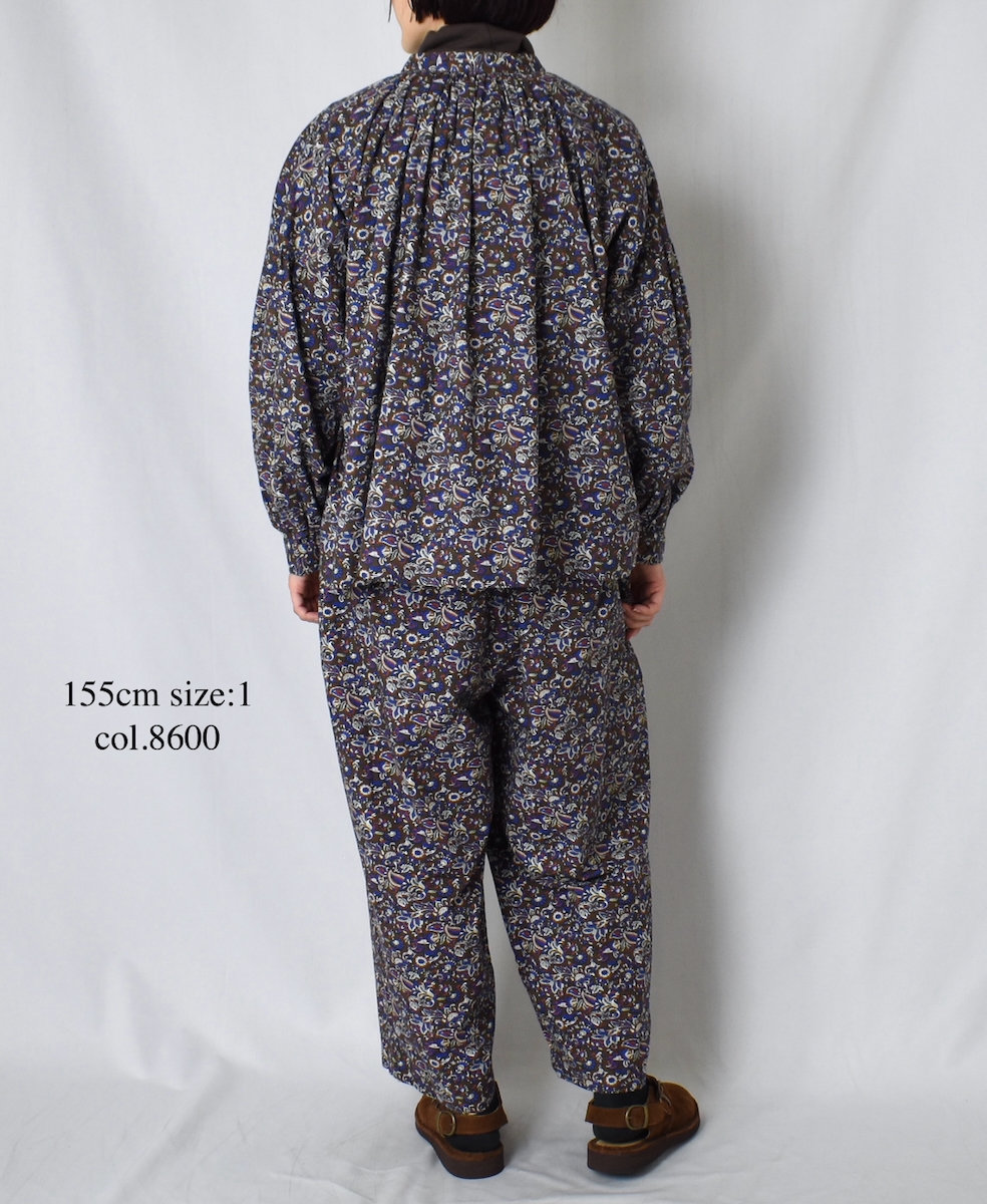 NSL25555(パンツ) 40s POPLIN MEDIUM FLOWER PRINT TAPERED EASY PANTS