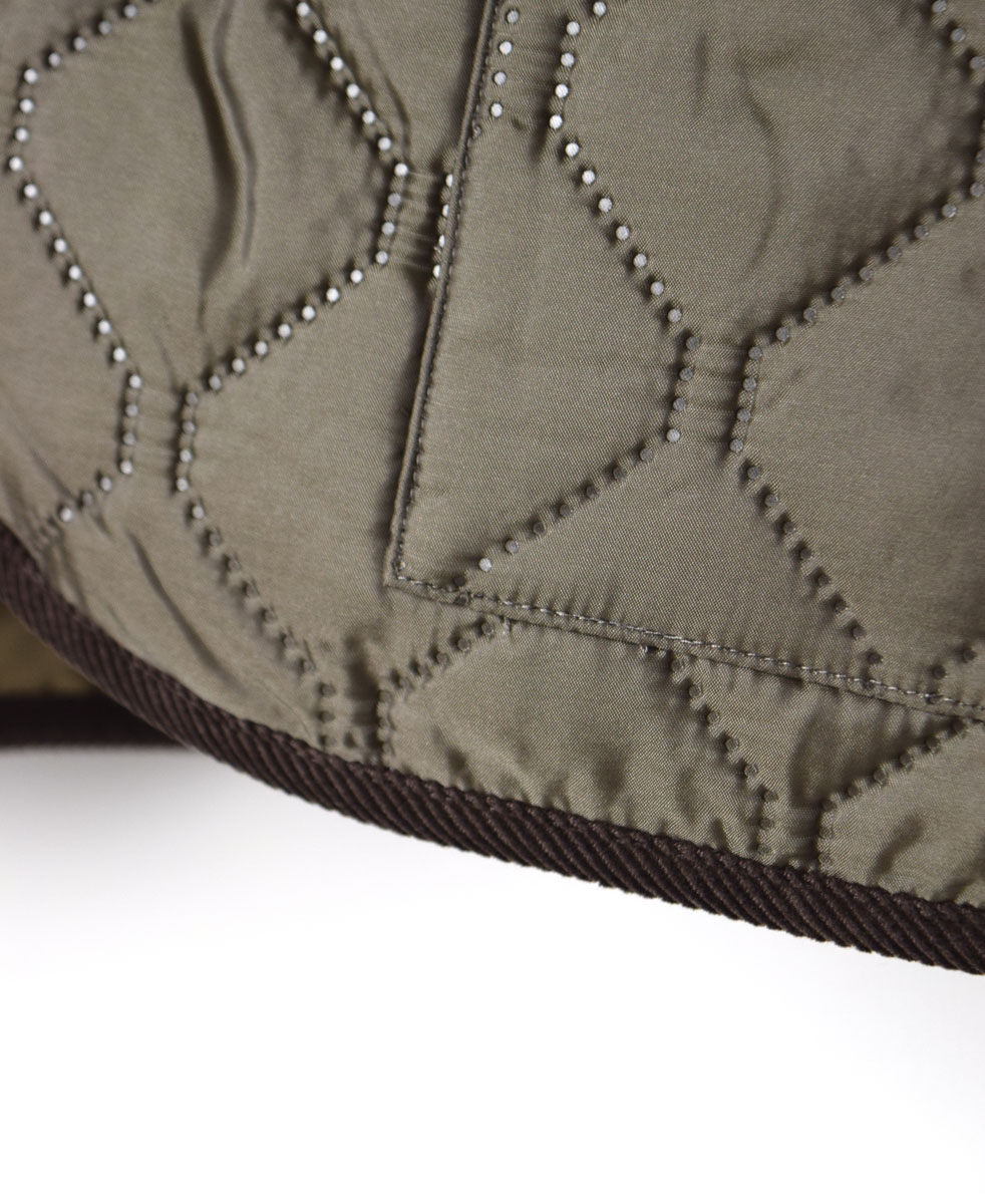 NAM2561PP(ジャケット) PLAIN POLYESTERxPLAIN POLYESTER HEAT QUILT OVERSIZED HOODED JACKET WITH RIBBED CUFF