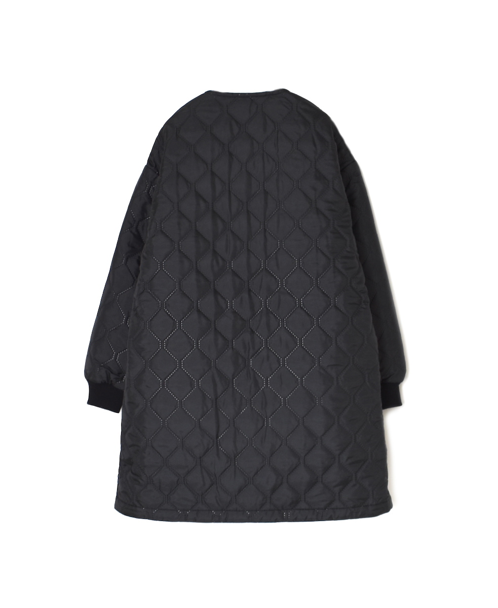 NAM2563PP(ジャケット) PLAIN POLYESTERxPLAIN POLYESTER HEAT QUILT OVERSIZED NO COLLAR COAT WITH RIBBED CUFF