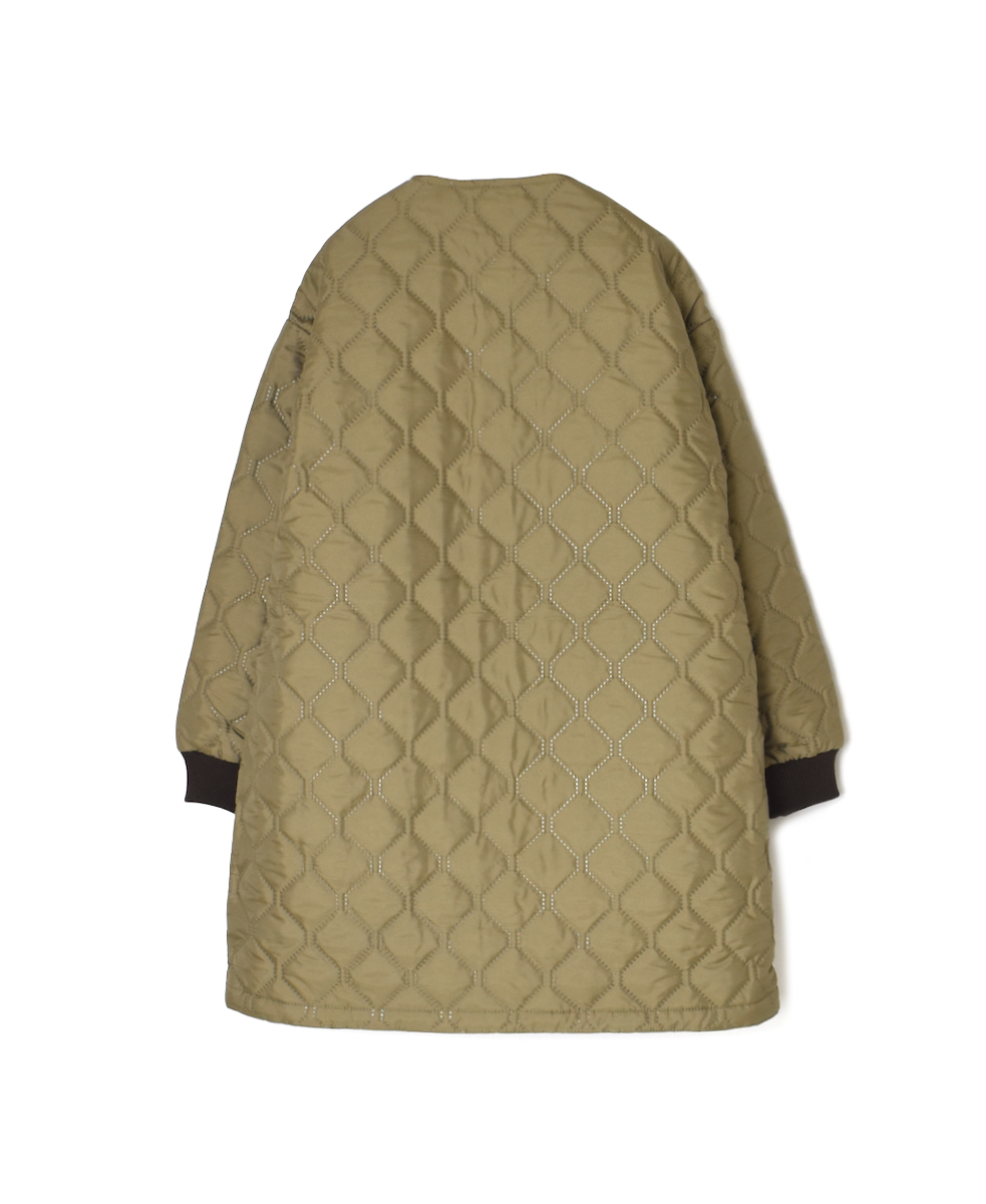 NAM2563PP(ジャケット) PLAIN POLYESTERxPLAIN POLYESTER HEAT QUILT OVERSIZED NO COLLAR COAT WITH RIBBED CUFF