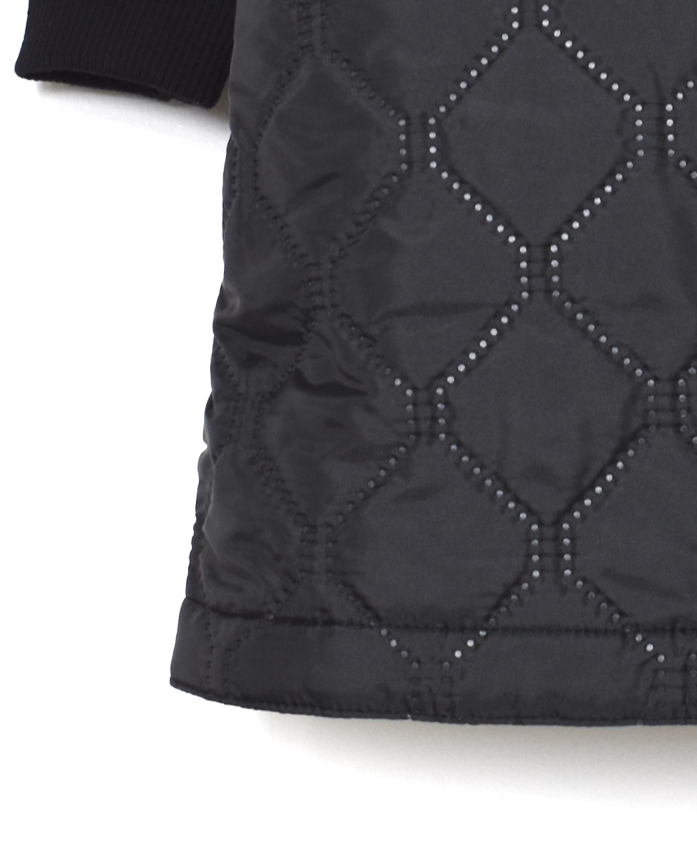NAM2563PP(ジャケット) PLAIN POLYESTERxPLAIN POLYESTER HEAT QUILT OVERSIZED NO COLLAR COAT WITH RIBBED CUFF