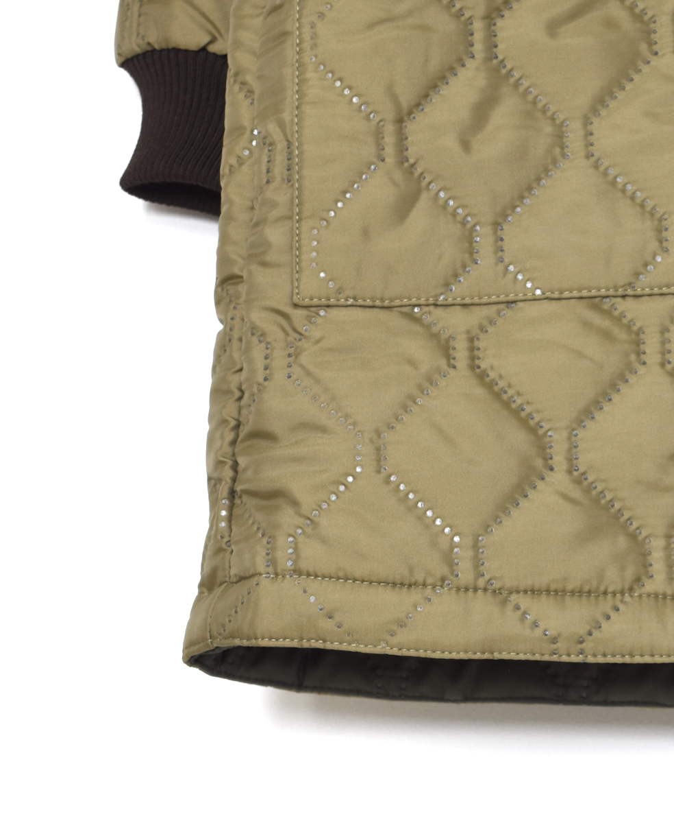 NAM2563PP(ジャケット) PLAIN POLYESTERxPLAIN POLYESTER HEAT QUILT OVERSIZED NO COLLAR COAT WITH RIBBED CUFF