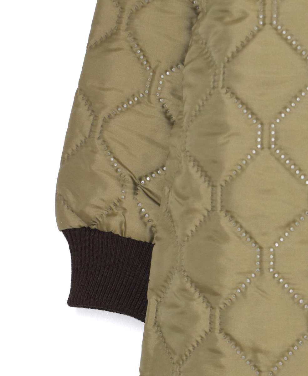NAM2563PP(ジャケット) PLAIN POLYESTERxPLAIN POLYESTER HEAT QUILT OVERSIZED NO COLLAR COAT WITH RIBBED CUFF