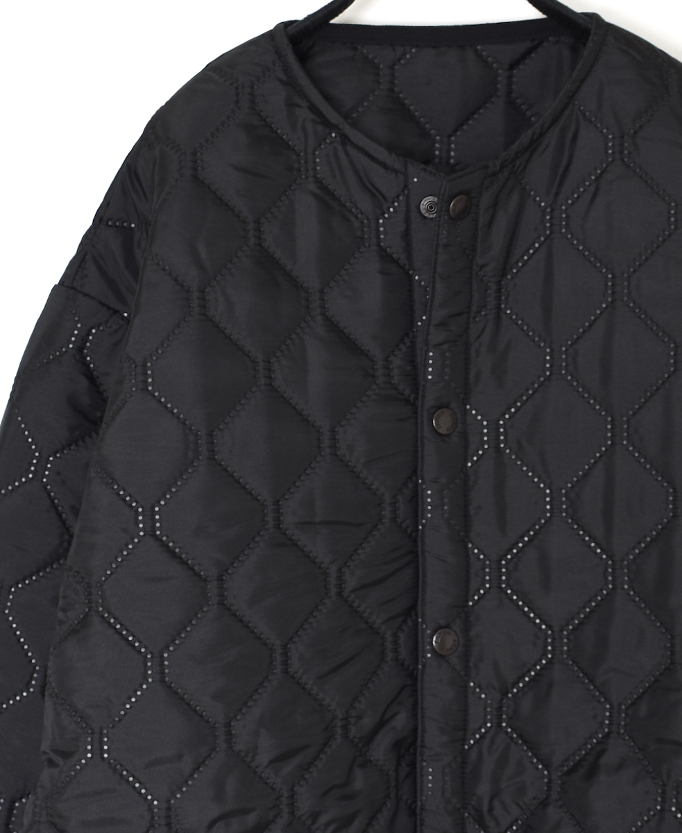 NAM2563PP(ジャケット) PLAIN POLYESTERxPLAIN POLYESTER HEAT QUILT OVERSIZED NO COLLAR COAT WITH RIBBED CUFF