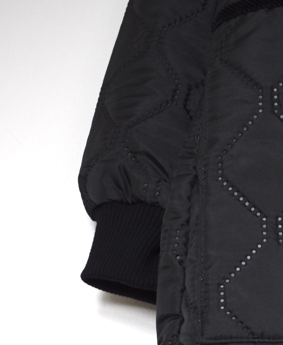 NAM2563PP(ジャケット) PLAIN POLYESTERxPLAIN POLYESTER HEAT QUILT OVERSIZED NO COLLAR COAT WITH RIBBED CUFF
