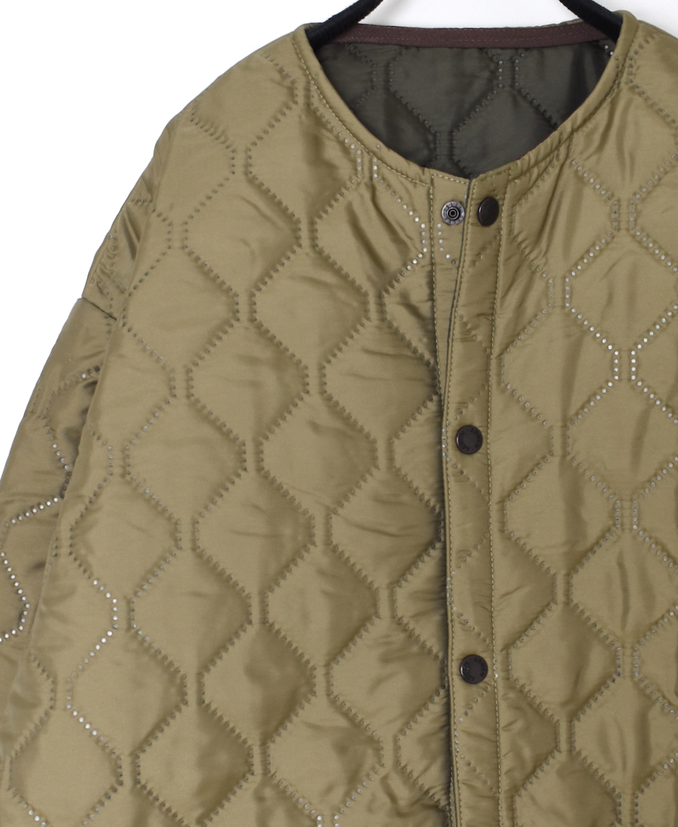 NAM2563PP(ジャケット) PLAIN POLYESTERxPLAIN POLYESTER HEAT QUILT OVERSIZED NO COLLAR COAT WITH RIBBED CUFF