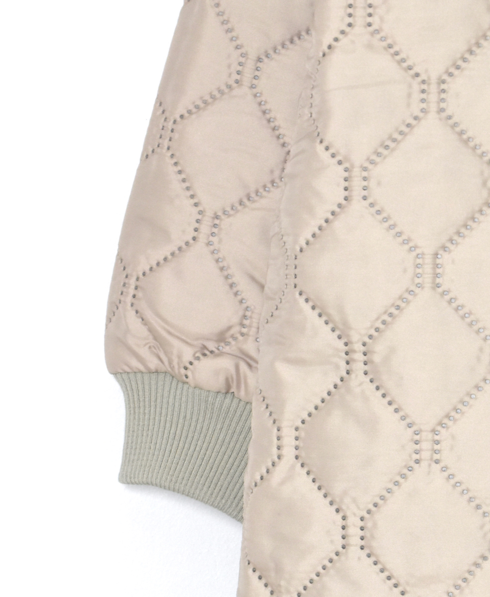 NAM2563PP(ジャケット) PLAIN POLYESTERxPLAIN POLYESTER HEAT QUILT OVERSIZED NO COLLAR COAT WITH RIBBED CUFF