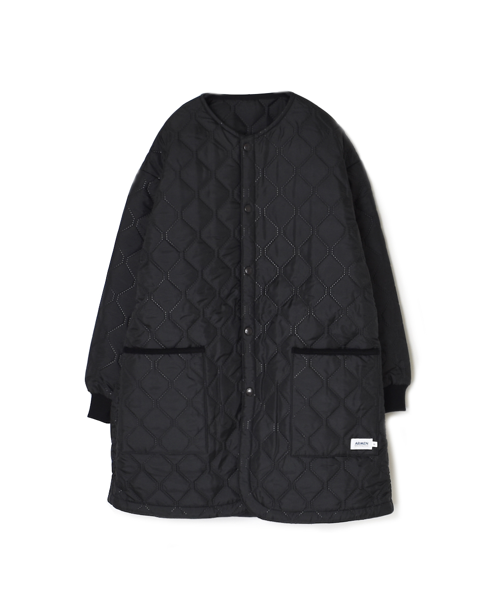 NAM2563PP(ジャケット) PLAIN POLYESTERxPLAIN POLYESTER HEAT QUILT OVERSIZED NO COLLAR COAT WITH RIBBED CUFF