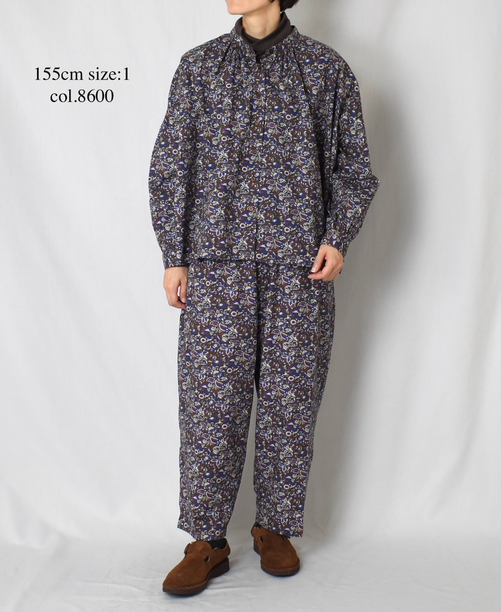 NSL25555(パンツ) 40s POPLIN MEDIUM FLOWER PRINT TAPERED EASY PANTS