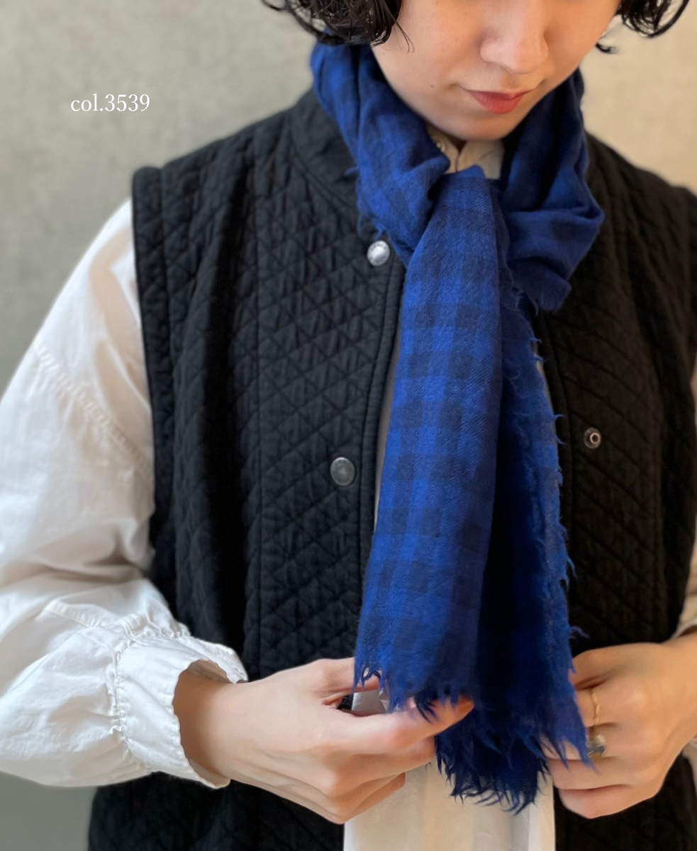 INAM2572(ストール) WOOL GINGHAM STOLE