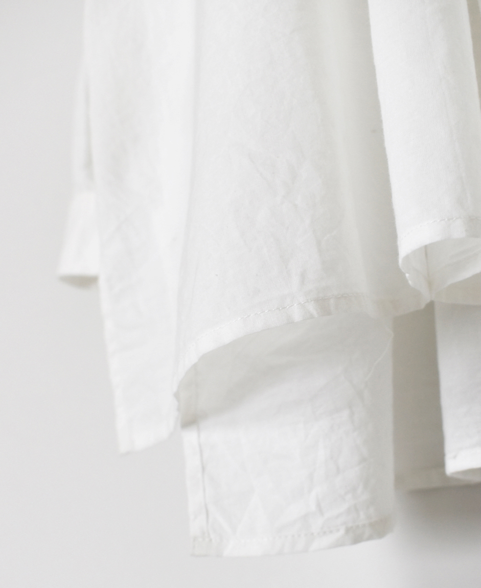 NSL25622(シャツ) 60s CAMBRIC PLAIN WITH LACE STRING COLLAR GATHERED SHIRT