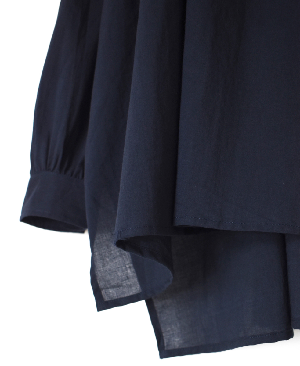 NSL25622(シャツ) 60s CAMBRIC PLAIN WITH LACE STRING COLLAR GATHERED SHIRT